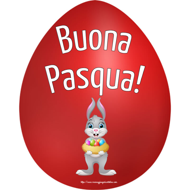 Pasqua Buona Pasqua! ~ coniglietto con cestino di uova
