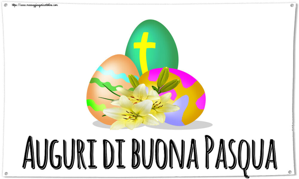 Cartoline di Pasqua - Auguri di buona Pasqua ~ uova con croce - messaggiauguricartoline.com