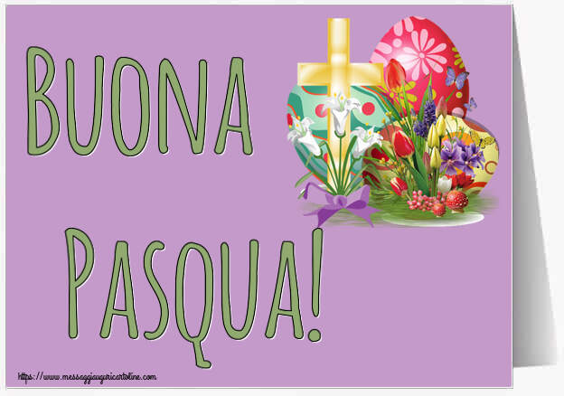 Cartoline di Pasqua con croce - Buona Pasqua!