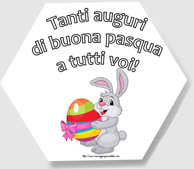 Pasqua Tanti auguri di buona pasqua a tutti voi! ~ coniglietto con un uovo in braccio