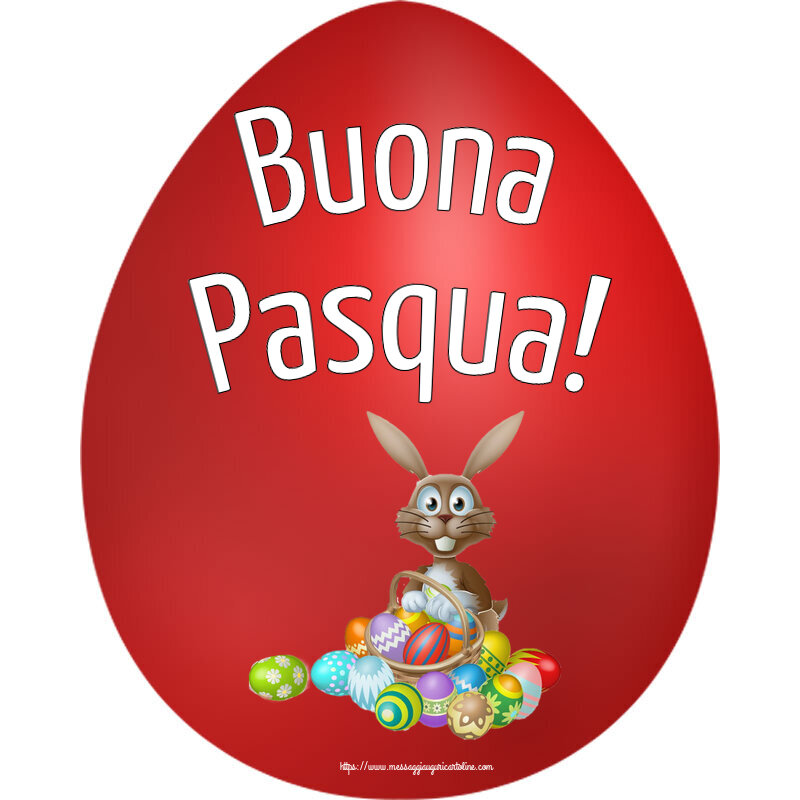 Pasqua Buona Pasqua! ~ Coniglietto semplice con cestino di uova