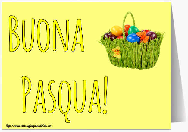 Pasqua Buona Pasqua! ~ composizione con uova colorate nel cestino