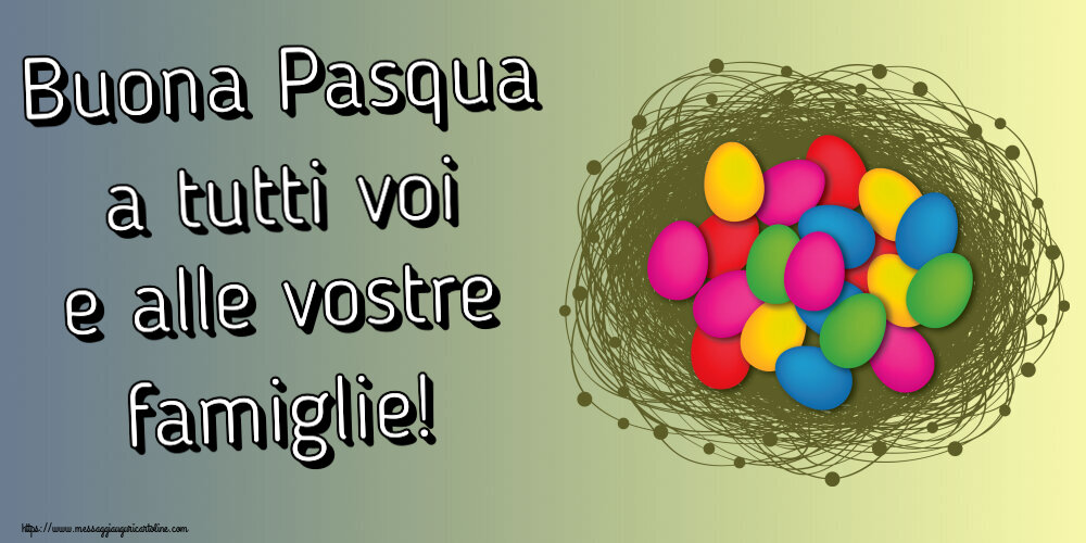 Buona Pasqua a tutti voi e alle vostre famiglie! ~ uova colorate nel cestino