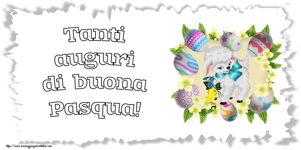 Cartoline di Pasqua con uova - Tanti auguri di buona Pasqua!