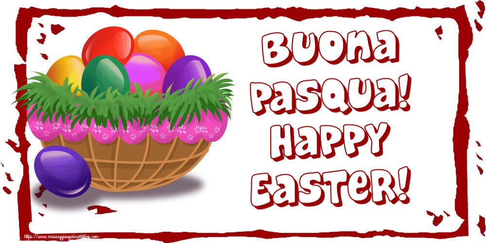 Cartoline di Pasqua - Buona Pasqua! Happy Easter! ~ uova colorate - messaggiauguricartoline.com