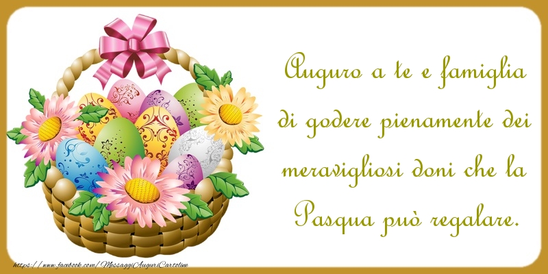 Cartoline di Pasqua - Auguro a te e famiglia - messaggiauguricartoline.com