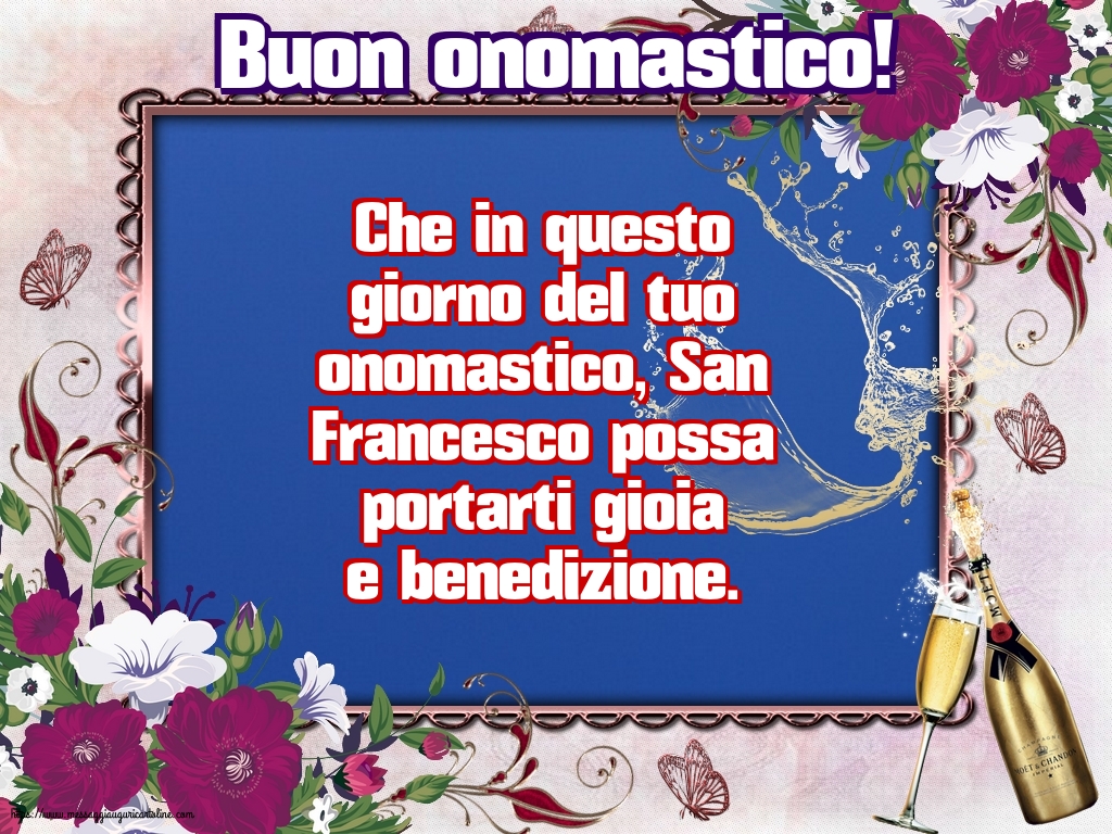 Cartoline di San Francesco - Buon onomastico! - messaggiauguricartoline.com