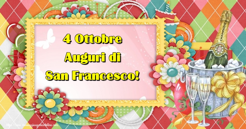 Cartoline di San Francesco - 4 Ottobre Auguri di San Francesco! - messaggiauguricartoline.com