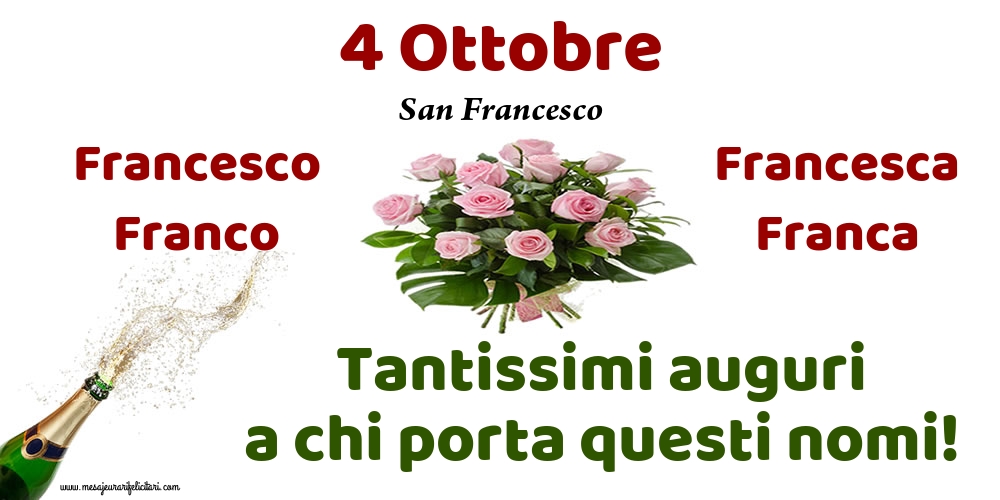 Cartoline di San Francesco - 4 Ottobre - San Francesco - messaggiauguricartoline.com