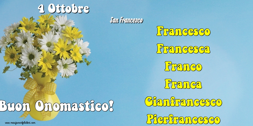 Cartoline di San Francesco - 4 Ottobre - San Francesco - messaggiauguricartoline.com