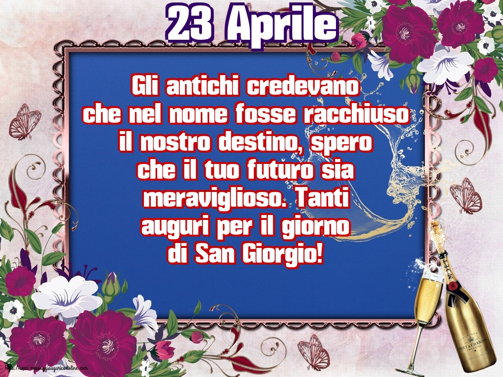 Cartoline di San Giorgio - 23 Aprile - 23 Aprile - Tanti auguri per il giorno di San Giorgio! - messaggiauguricartoline.com