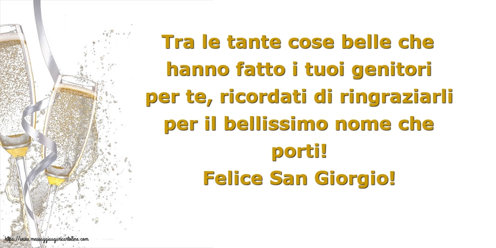 Felice San Giorgio!