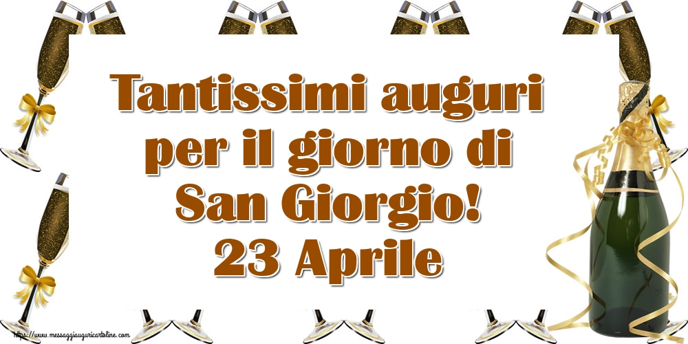 Cartoline di San Giorgio - Tantissimi auguri per il giorno di San Giorgio! 23 Aprile - messaggiauguricartoline.com