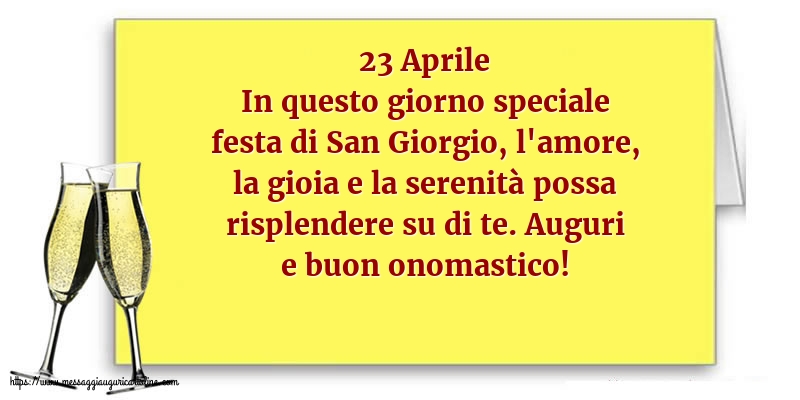 Cartoline di San Giorgio - 23 Aprile - 23 Aprile - Auguri e buon onomastico! - messaggiauguricartoline.com