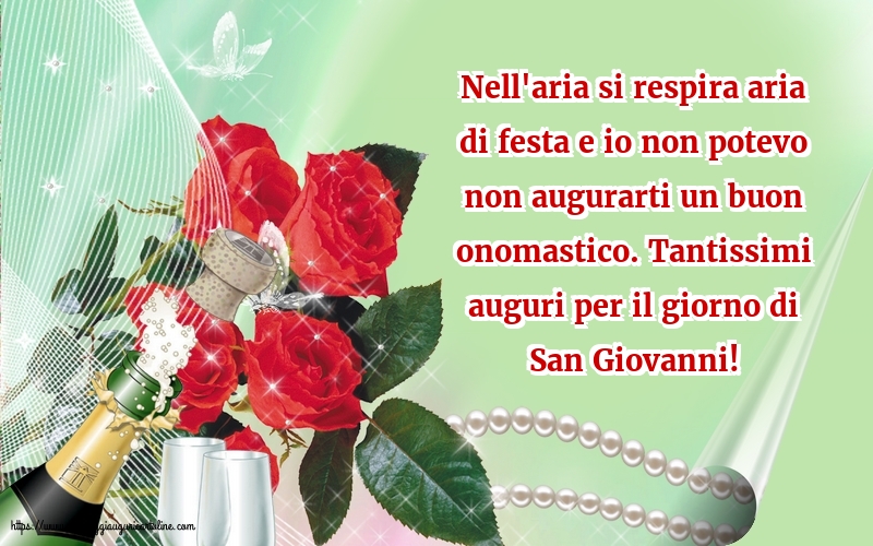 Cartoline di San Giovanni - Tantissimi auguri per il giorno di San Giovanni! - messaggiauguricartoline.com