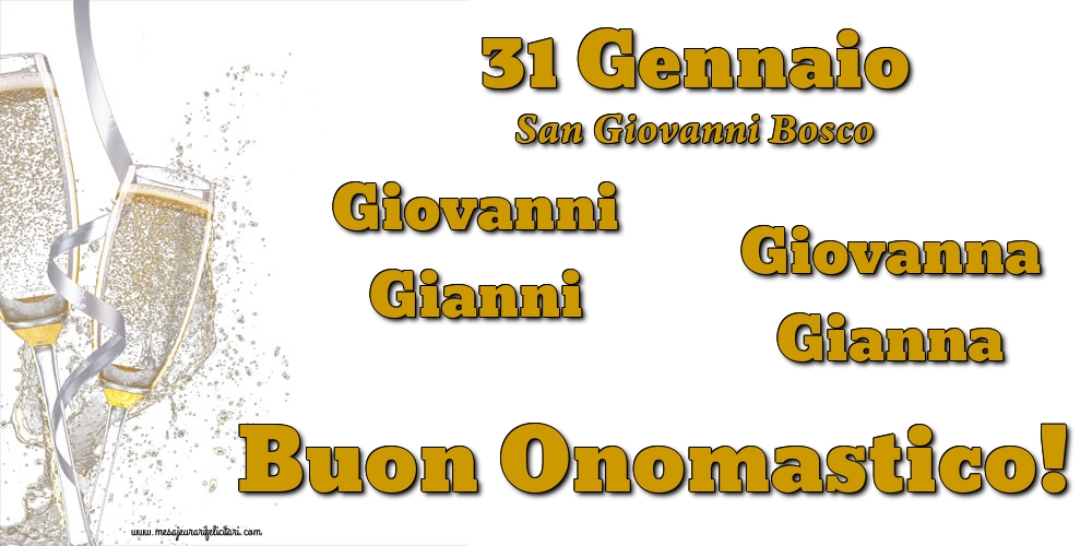 Cartoline di San Giovanni - 31 Gennaio - San Giovanni Bosco - messaggiauguricartoline.com