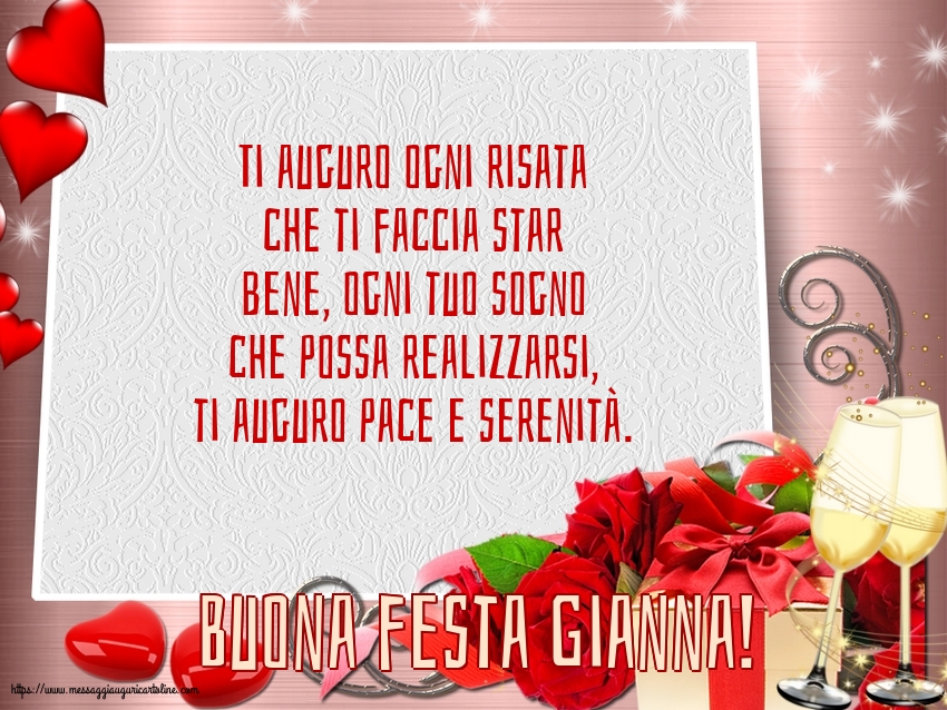 Cartoline di San Giovanni - Buona festa Gianna! - messaggiauguricartoline.com
