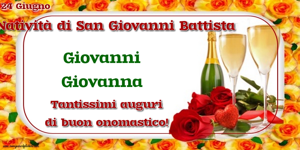 Cartoline per la San Giovanni Battista - 24 Giugno - Natività di San Giovanni Battista - messaggiauguricartoline.com