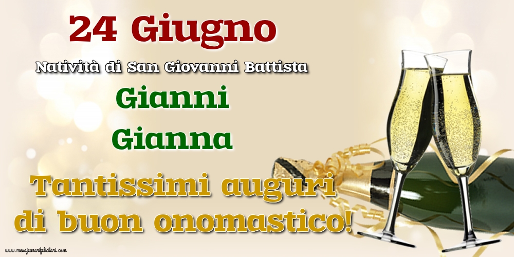 Cartoline per la San Giovanni Battista - 24 Giugno - Natività di San Giovanni Battista - messaggiauguricartoline.com