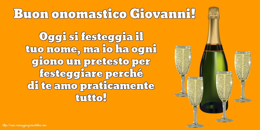 Cartoline per la San Giovanni Battista - Buon onomastico Giovanni! - messaggiauguricartoline.com