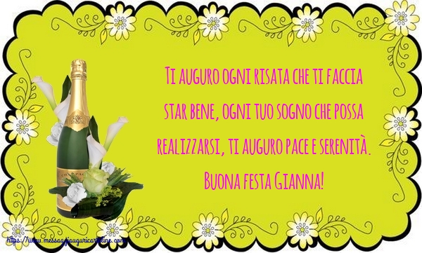 Cartoline per la San Giovanni Battista - Buona festa Gianna! - messaggiauguricartoline.com