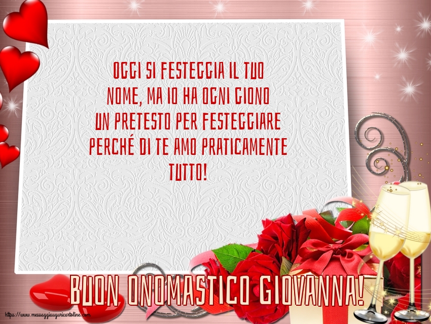 Cartoline per la San Giovanni Battista - Buon onomastico Giovanna! - messaggiauguricartoline.com