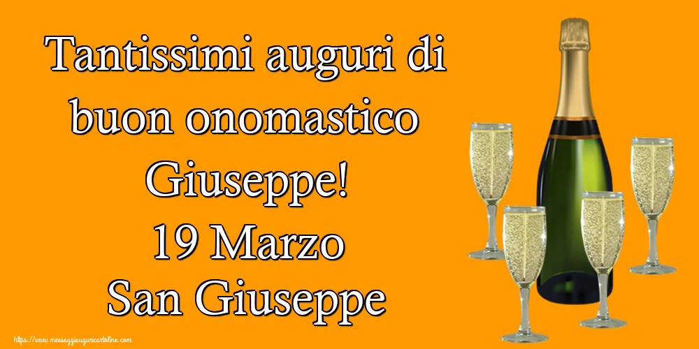 Cartoline di San Giuseppe - Tantissimi auguri di buon onomastico Giuseppe! 19 Marzo San Giuseppe - messaggiauguricartoline.com