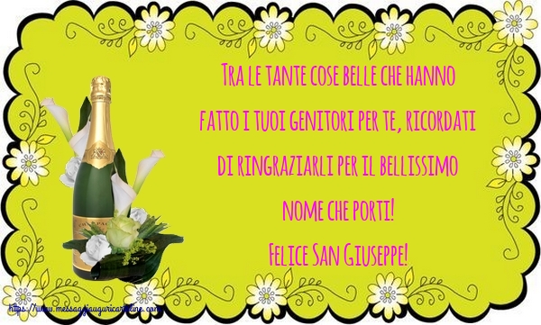 Cartoline di San Giuseppe - Felice San Giuseppe! - messaggiauguricartoline.com