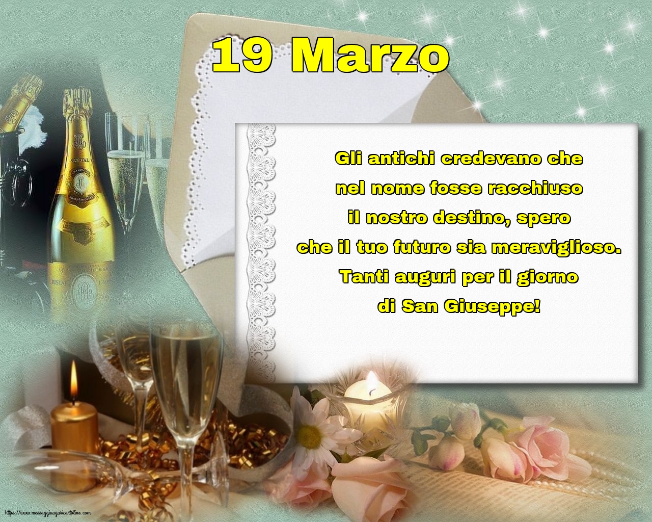 Cartoline di San Giuseppe - 19 Marzo - 19 Marzo - Tanti auguri per il giorno di San Giuseppe! - messaggiauguricartoline.com