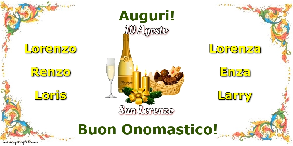 Cartoline di San Lorenzo - 10 Agosto - San Lorenzo - messaggiauguricartoline.com
