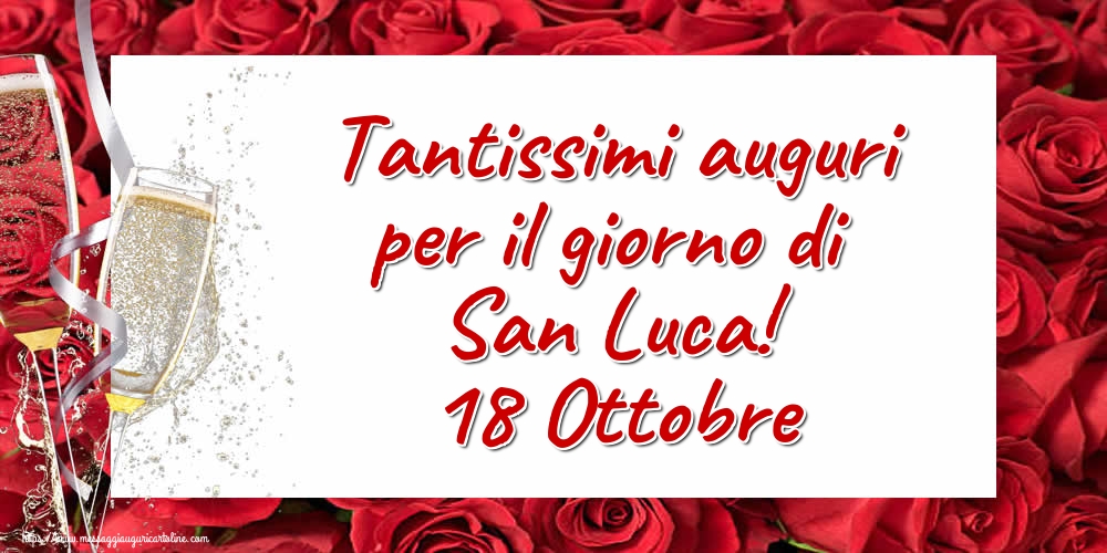 Cartoline di  San Luca - Tantissimi auguri per il giorno di San Luca! 18 Ottobre - messaggiauguricartoline.com