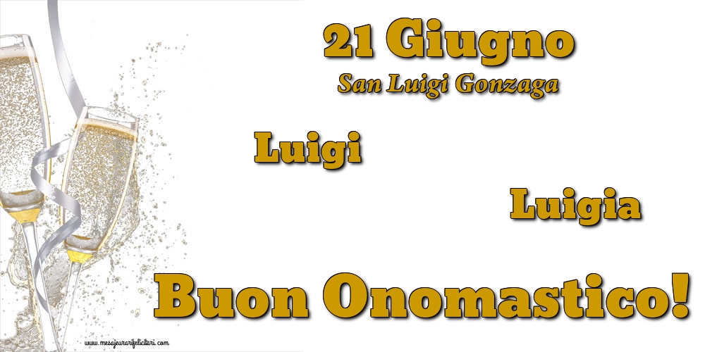 Cartoline per la San Luigi - 21 Giugno - San Luigi Gonzaga - messaggiauguricartoline.com