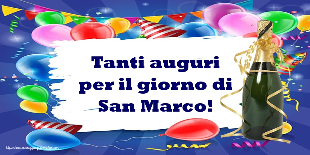 Cartoline di San Marco - Tanti auguri per il giorno di San Marco! - messaggiauguricartoline.com