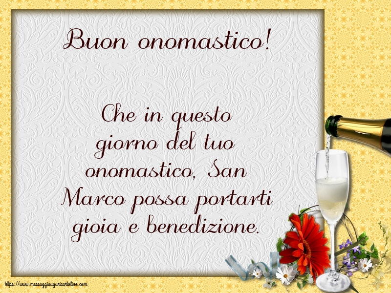 Cartoline di San Marco - Buon onomastico! - messaggiauguricartoline.com