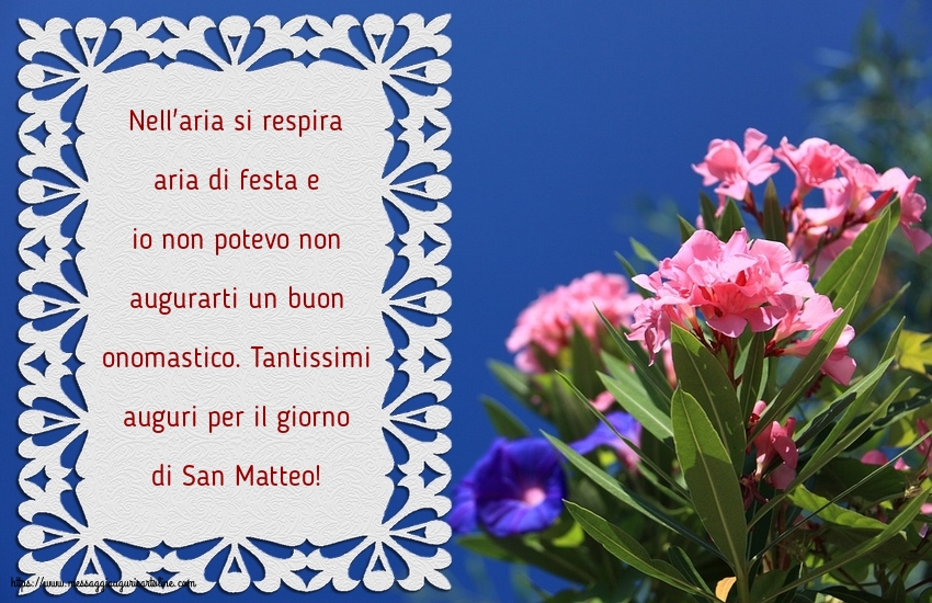 Cartoline di San Matteo - Tantissimi auguri per il giorno di San Matteo! - messaggiauguricartoline.com