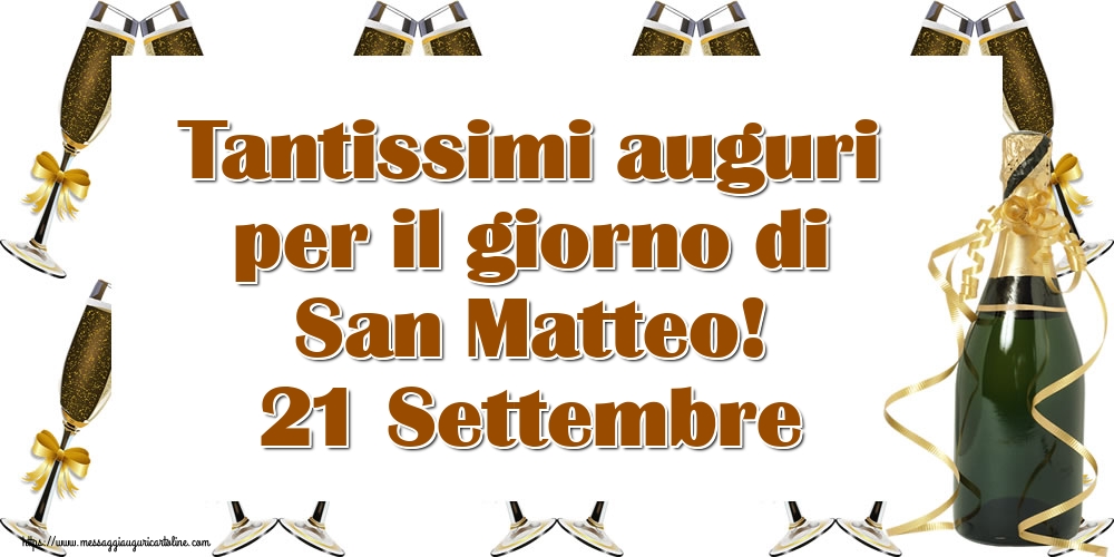 Cartoline di San Matteo - Tantissimi auguri per il giorno di San Matteo! 21 Settembre - messaggiauguricartoline.com