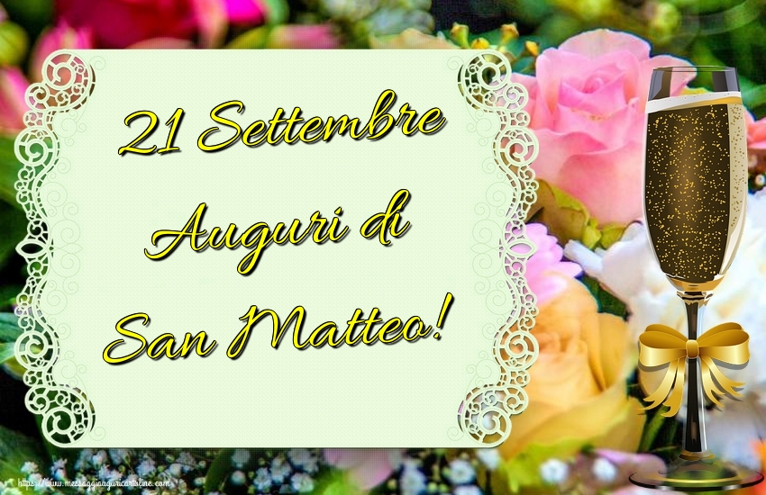 Cartoline di San Matteo - 21 Settembre Auguri di San Matteo! - messaggiauguricartoline.com