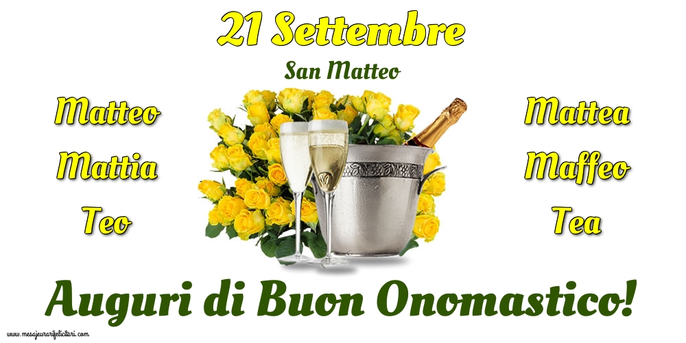 Cartoline di San Matteo - 21 Settembre - San Matteo - messaggiauguricartoline.com