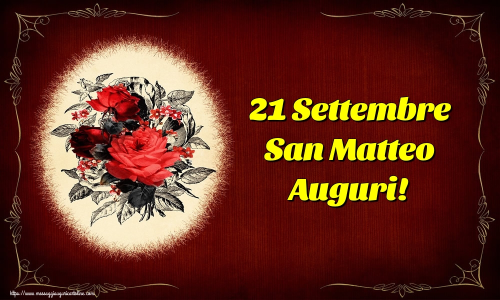 Cartoline di San Matteo - 21 Settembre San Matteo Auguri! - messaggiauguricartoline.com