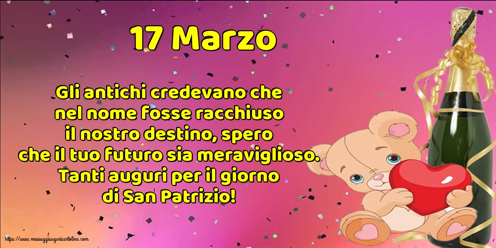 17 Marzo - 17 Marzo Tanti auguri per il giorno di San Patrizio!