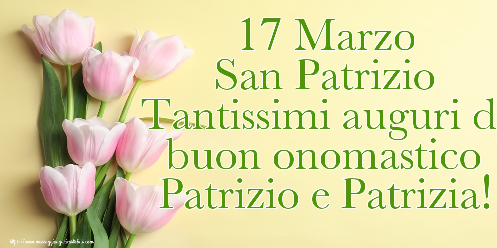 17 Marzo San Patrizio Tantissimi auguri di buon onomastico Patrizio e Patrizia!