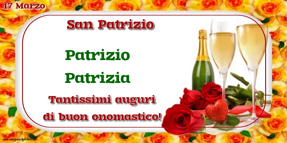 Cartoline di San Patrizio - 🍾🥂 17 Marzo - San Patrizio - messaggiauguricartoline.com