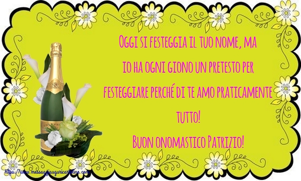 Cartoline di San Patrizio con messaggi - Buon onomastico Patrizio!