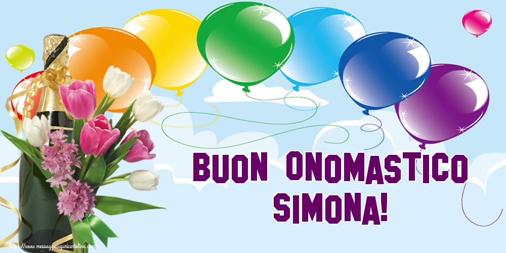Cartoline per la San Simone - Buon Onomastico Simona! - messaggiauguricartoline.com