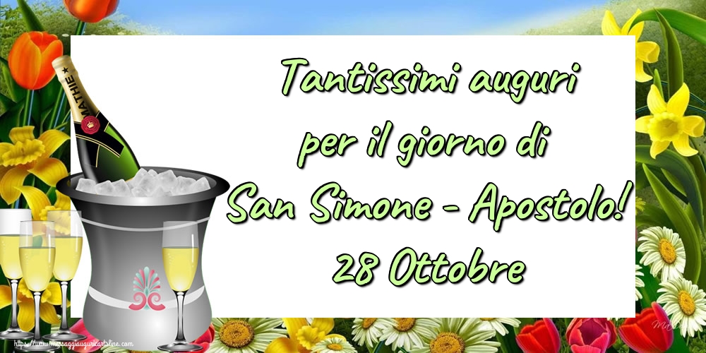 Cartoline per la San Simone - Tantissimi auguri per il giorno di San Simone - Apostolo! 28 Ottobre - messaggiauguricartoline.com