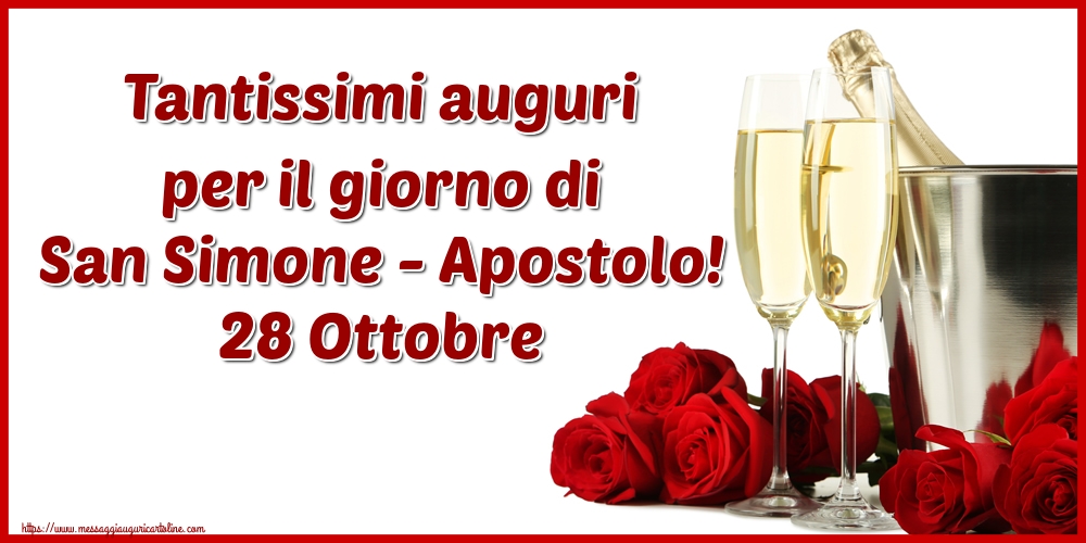 Cartoline per la San Simone - Tantissimi auguri per il giorno di San Simone - Apostolo! 28 Ottobre - messaggiauguricartoline.com