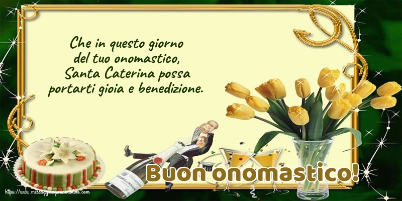 Cartoline di Santa Caterina - Buon onomastico! - messaggiauguricartoline.com
