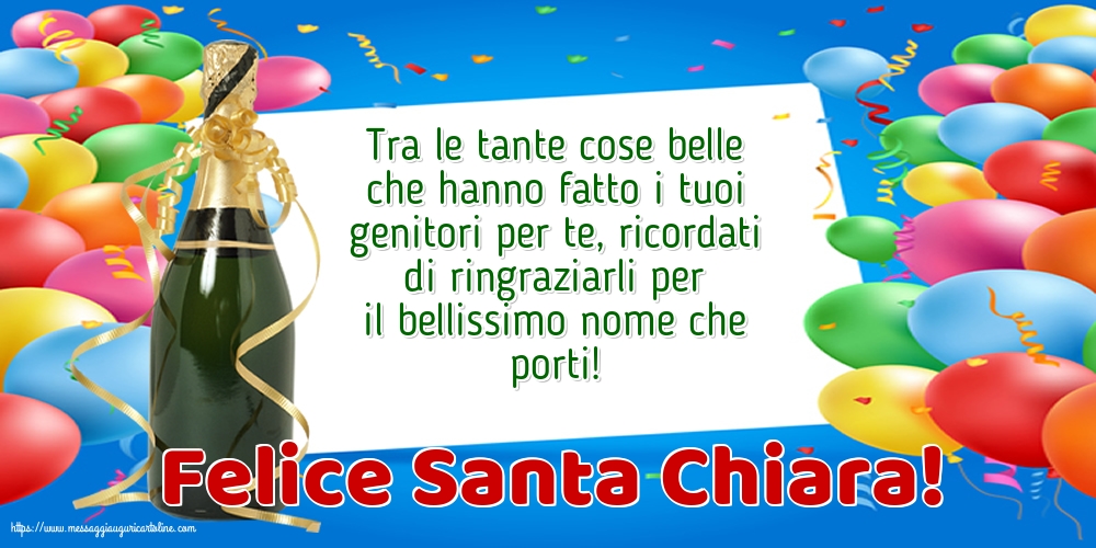 Cartoline di Santa Chiara - Felice Santa Chiara! - messaggiauguricartoline.com