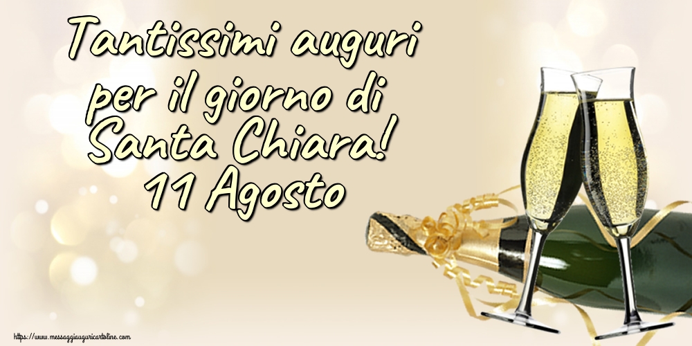 Cartoline di Santa Chiara - Tantissimi auguri per il giorno di Santa Chiara! 11 Agosto - messaggiauguricartoline.com