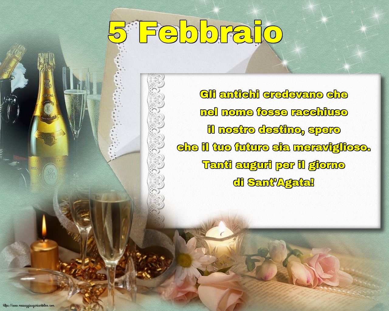 Cartoline di Sant' Agata - 5 Febbraio - 5 Febbraio - Tanti auguri per il giorno di Sant'Agata! - messaggiauguricartoline.com